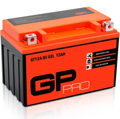 Produktbild von Gel-Batterie GP-PRO GT12A-BS 12 V 12 Ah 175 A Rollerbatterie Motorradbatterie
