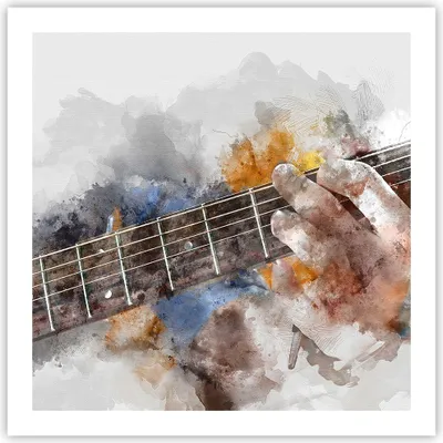 Produktbild von Poster - Poster ohne Rahmen - Gitarre Musik - 60x60 cm - Wand Bild - Wanddeko - Wandbilder - Kunstposter - Wandposter - Bilder - Kunstdruck - Wanddekoration - Wandbild - P2XAC60x60-3448