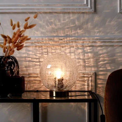 Image de Lampe A Poser Boule En Verre Cisele
