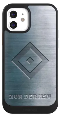 Produktbild von NIVOCASE Hülle für Apple iPhone 12 Handyhülle NIVOcore Case Schwarz HSV Hamburger SV Metallic Look