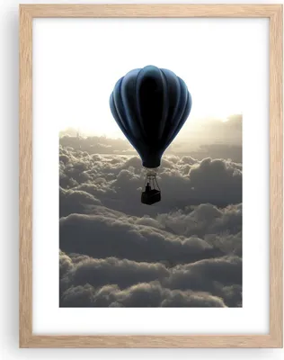 Produktbild von Gerahmtes Poster - Rahmen in heller Eiche - Wolke Ballon Himmel - 30x40 cm - Wand Bild - Wanddeko - Wandbilder - Wandposter - Bilderrahmen - Bilder - Kunstdruck - Wandbild - P2NPA30x40-3577