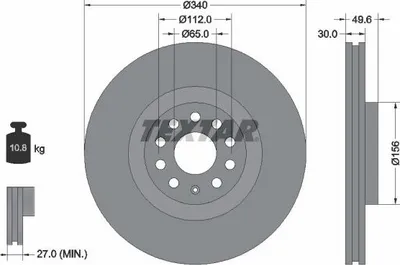 Produktbild von TEXTAR Bremsscheibe Artikel: 92229805
