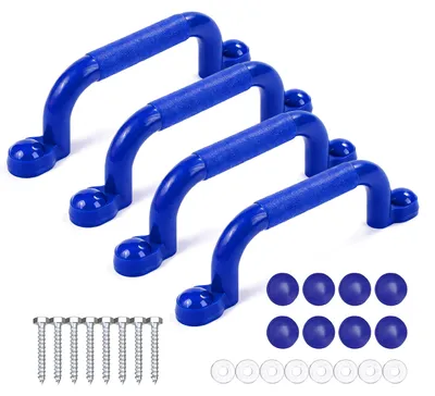 Immagine prodotto di Relaxdays Maniglie per struttura da arrampicata, confezione da 4, portata massima per maniglia: 100 kg, torre giochi e letto a soppalco, accessori, plastica, blu