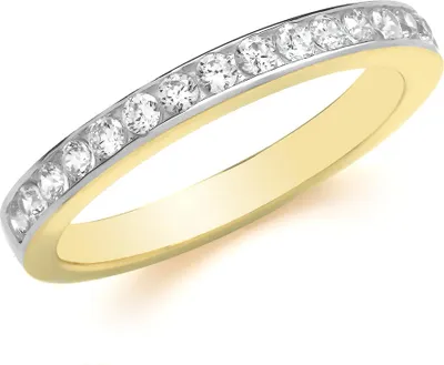 Produktbild von Wunderschöner 9 Karat (375) Gold Damen - Ring mit Zirkonia, 57 (18.1); TRS36120RSP