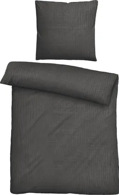 Produktbild von Biberna Bettwäsche anthrazit 1x 135x200 cm + 1x 80x80 cm