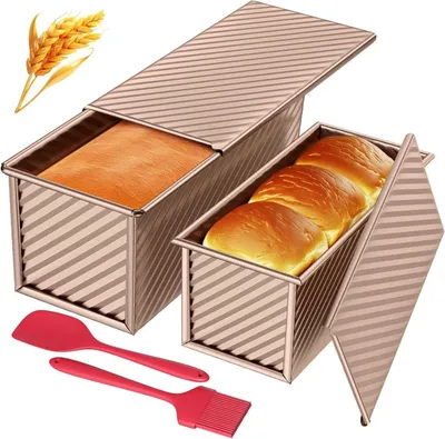 Produktbild von JSCORES Toast Brot Backform Set 4PCS Antihaft mit Deckel in Roségold