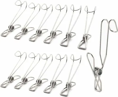 Produktbild von W?scheklammern aus Edelstahl, 12 W?scheklammer-Clips, rostfreie W?scheklammern, Mehrzweck-Edelstahl-Clip fš¹r Socken, Unterw?sche, Kleidung, Handtš¹cher