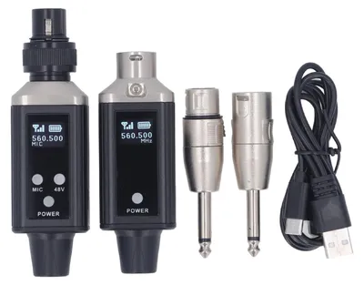 Zdjęcie produktu dla Bezprzewodowy system mikrofonowy, adapter mikrofonowy, automatyczne łączenie, profesjonalny nadajnik i odbiornik