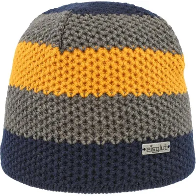 Eisglut dreifarbige Kinder Strickmütze Eddiekids in blau