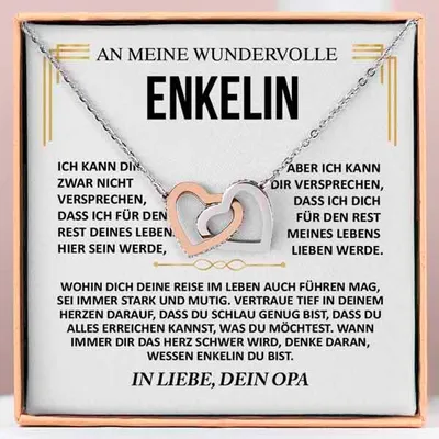 Produktbild von AN MEINE WUNDERVOLLE ENKELIN - Verbundene-Herzen-Halskette für Damen Geschenk - ANNIE_HEARTS