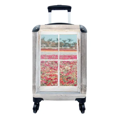 Produktbild von MuchoWow® Koffer Handgepäck Trolley Rollkoffer Kleine Reisekoffer mit 4 Rollen - Durchsichtig - Blumen - Farben - Cabin Size < 55x40x23 cm & 55x40x20 cm - Fotokoffer - Kabinenkoffer - Boardgepäck - Reise-Box - Reisekoffer - Reisegepäck - Koffer mit Bild - Trolley für Kinder