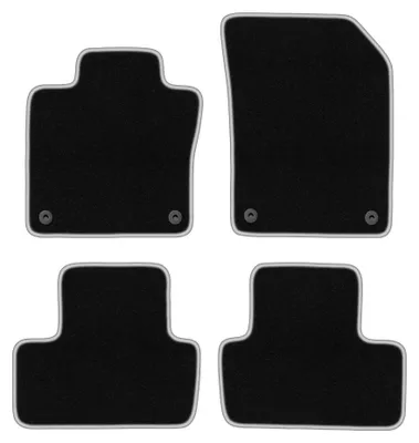 Image de Tapis de sol en moquette pour Volvo XC60 II depuis 2017 (SUV) – jeu de 4 pièces, noir/argent, sur mesure – Wielganizator CARLUX