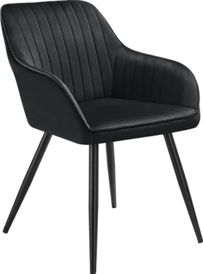 Image de Chaise MARILYN en velours - noir/noir, par pièce