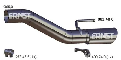 Produktbild von ERNST Abgasrohr Auspuffrohr für OPEL ASTRA J Hinten 062480
