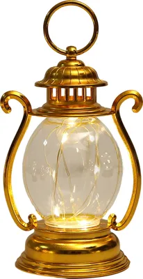 Produktbild von LED-Hängelaterne im Retro-Stil mit Haken, sanfte Beleuchtung, batteriebetriebenes LED-Nachtlicht für den Schreibtisch, Party-Dekoration, golden