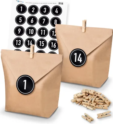 Produktbild von Basteladventskalender Set - Set 8 Zahlensticker schwarz