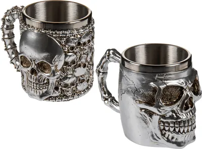 Produktbild von OOTB Silberfarbener Becher Skull