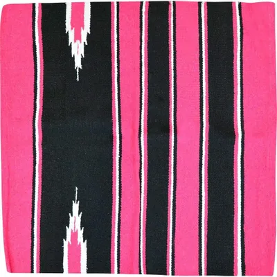 Image de Tapis de selle NAVAJO, dimensions : environ 76 cm x 76 cm, couleurs : rose/noir/blanc