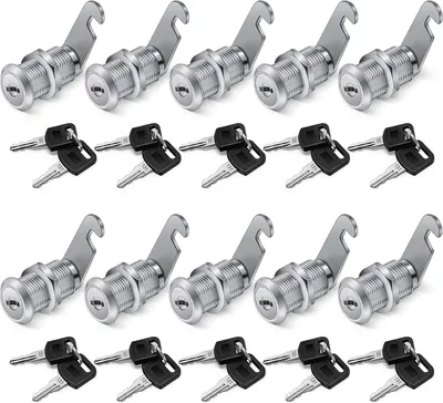 Productafbeelding van Kast Slot Set - Meubelsloten Lade - Spullen Beveiligen - Gelijksluitend Ontwerp - 10 Stuks - Zilver