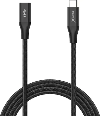 Produktbild von Xlayer XLayer USB C-Verlängerungskabel für Audio-, Video- & Datenübertragung 1.5 m Schwarz, Female/Male