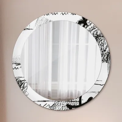 Produktbild von Spiegel - Mirror zum Wandspiegel Schlafzimmer – Schminkspiegel- Graffiti Muster- Ø80cm