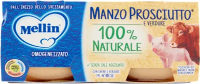 Produktbild von Mellin Manzo Prosciutto con Verdure, 80 g, 4 Monat( e), Gluten-frei