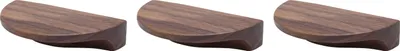 Produktbild von Natural Goods Berlin Möbelgriffe rund HALBMOND, 64mm Lochabstand, Schrankknöpfe passend für 15-22mm Türstärken, Griffe für Küchenschränke, Kommoden, Sideboard etc., Walnuss, 3 Stück