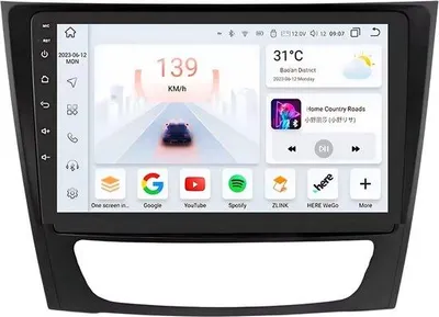 Imagen del producto de Radio para coche con Bluetooth y CarPlay para Mercedes-Benz Clase E W211, modelos E300, E350 y E240 – compatible con Apple y Android – sistema de audio con sistema de navegación – 4 GB de RAM y 32 GB de almacenamiento