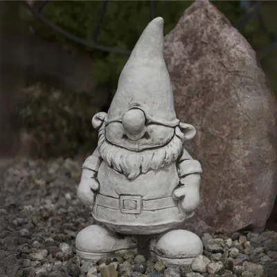 Image de Grande statue de jardin - Nain avec chapeau surdimensionné