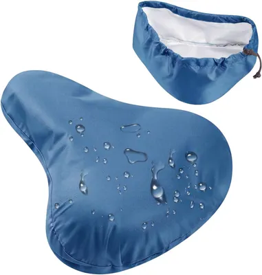 Imagen del producto de Funda impermeable y elástica para sillín de bicicleta, color azul marino, para sillín de bicicleta