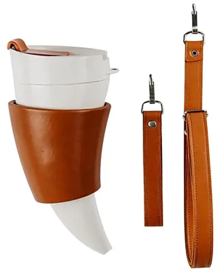 Produktbild von Kreatbe Ziegenhorn Kaffeetasse, 230ml Edelstahl, Auslaufsichere Reisbecher