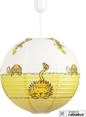 Zdjęcie produktu dla Rabalux Leon abażur dziecięcy Ø40 cm, papier, motyw zwierzęcy, wielokolorowy