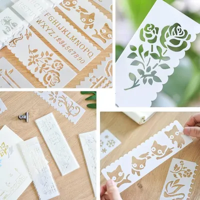 Produktbild von Wiederverwendbare Schablonen - 64 Stück - Ideal für Scrapbooking und Dekorationen