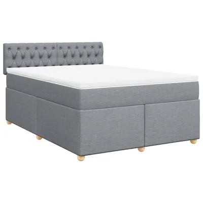 Produktbild von vidaXL Boxspringbett mit Matratze Hellgrau 140x200 cm Stoff
