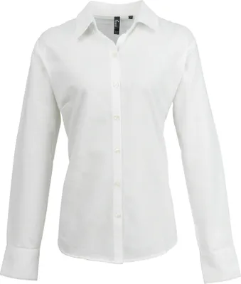 Immagine prodotto di Premier camicetta oxford da donna / camicetta / camicia da lavoro, maniche lunghe RW2820 (48) (bianco)