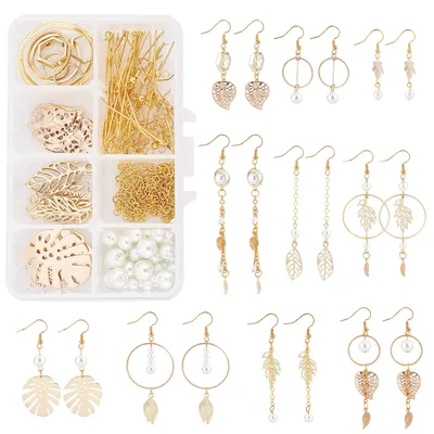 DIY Ohrringe Starter Kit – 10 Paar Blattperlen