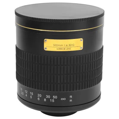 Immagine prodotto di Teleobiettivo a specchio, teleobiettivo primo, teleobiettivo a specchio da 500 mm, teleobiettivo da 500 mm F6.3, obiettivo di messa a fuoco manuale a specchio per fotocamera, teleobiettivo per fotocamera con attacco EF Canon