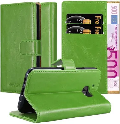Produktbild von Cadorabo Hülle für HTC ONE M10 Schutzhülle in Grün Handyhülle Book Tasche Case Etui Luxury