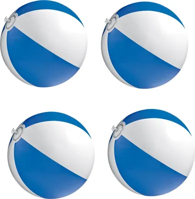Produktbild von 4x Strandball / Wasserball / Farbe: blau-weiß
