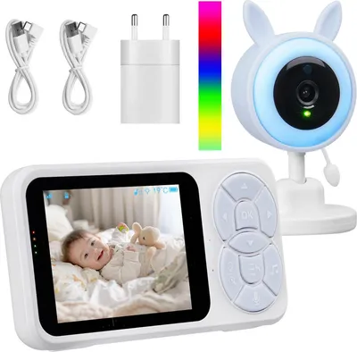 Produktbild von Babyphone Baby Monitor mit Kamera,Video-babyphone,Baby überwachungskamera 1-tlg., Baby Monitor mit Kamera & Display – 3.5" IPS Monitor, Nachtsicht