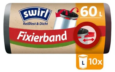 Produktbild von Swirl Müllbeutel Reißfest & Dicht 5022 60.0 l schwarz 10 St.