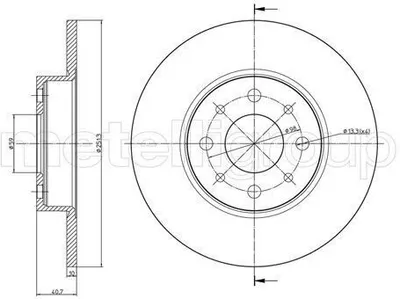 Produktbild von 2x METELLI Bremsscheibe 23-0987C für ALFA ROMEO MITO (955) 40 5mm 251 0mm