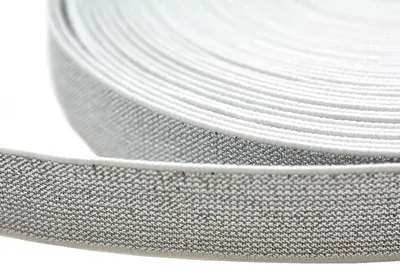 10m edles Glitzer-Gummiband elastisches Glitzerband weiß schwarz 20mm