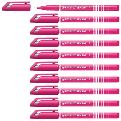 Produktbild von STABILO Fineliner mit gefederter Spitze -  SENSOR F - fein - 10er Pack - pink