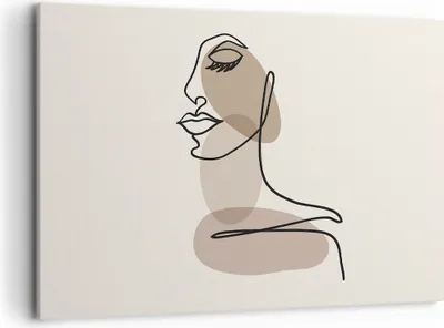 Produktbild von Bild auf Leinwand - Leinwandbild - Einteilig - Zeichnung einzeilig Frau - 120x80cm - Wand Bild - Wanddeko - Wandbilder - Leinwanddruck - Bilder - Wanddekoration - Leinwand bilder - AA120x80-4612