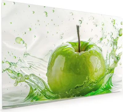 Produktbild von Küchenrückwand Spritzschutz Glas mit Motiv Splash Apfel 40 x 40 cm