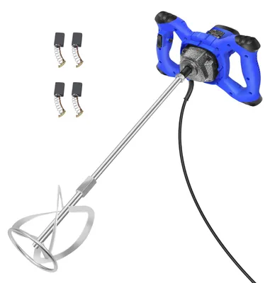 Image de Mélangeur électrique pour béton et mortier - Mélangeur manuel 2600 W - 6 vitesses - Agitateur M14 - Pour peinture, mortier, enduit, ciment - Prise européenne - Bleu
