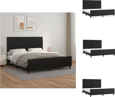 Immagine prodotto di vidaXL Struttura letto con testiera nera 180x200 cm in Pelle finta - Letti e strutture letto