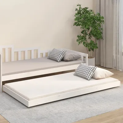 Productafbeelding van Maison Exclusive - Massief houten bed zonder matras, wit, 90x200 cm, van grenenhout