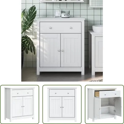Produktbild von The Living Store Badschrank BERG Weiß 69,5x34x80 cm Massivholz Kiefer